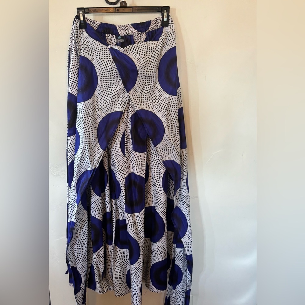 Elegant Blue and White Polka Dot Skirt